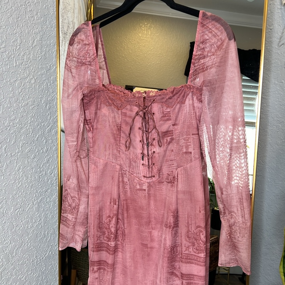 House of CB 'Seraphina' Pink Print Corset dress NWOT - Picture 11 of 11
